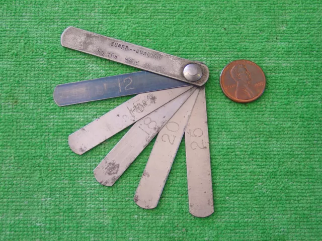 Vintage Feeler Gauge SUPER- - QUALITY No.168 Thickness Setting Tool Made In USA