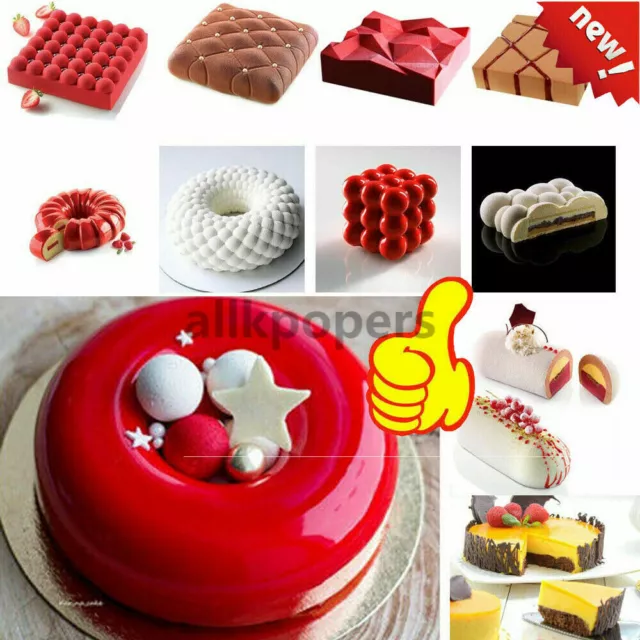 3D Cake Pan Mold Silicone Molds Baking Cupcake Mousse Mould Bakeware Decor DIY