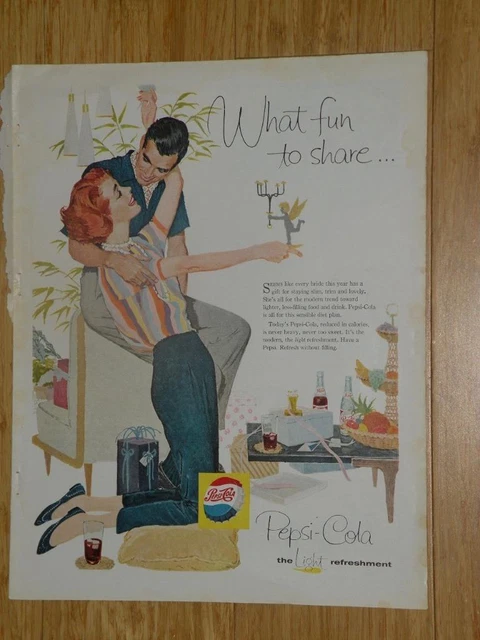 Magazine Ad* - 1958 - Pepsi - Romantic Couple