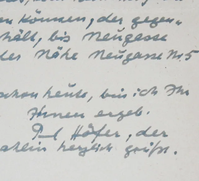 PAUL HÖFER ,Dresdener Maler ,signierte Original Handschrift 1946 5