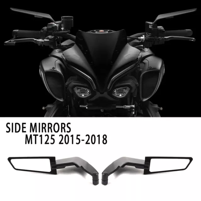 Motorcycle Stealth Winglets Adjustable Mirrors Yamaha MT125 MT-125 2015-2018