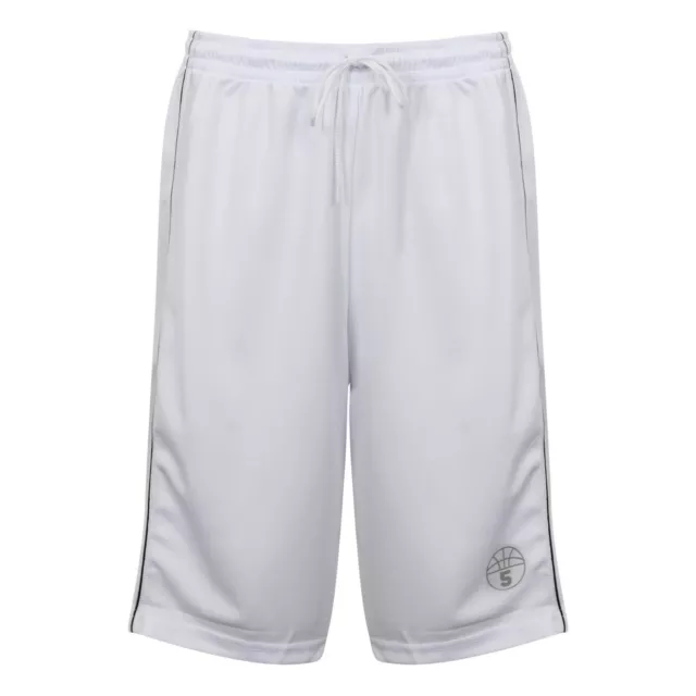 White Mens Basketball Shorts Mens ~ Size S to 3XL, White Starting 5_Box WLEX