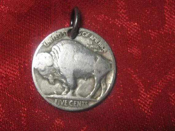 Authentic Colorado USA American Buffalo Nickel Coin Pendant Charm Necklace