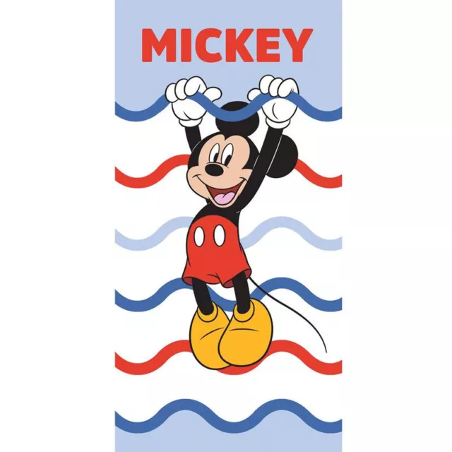 Mickey Vagues Serviette en Coton 100% Serviette de Plage 70x140cm Enfants Disney