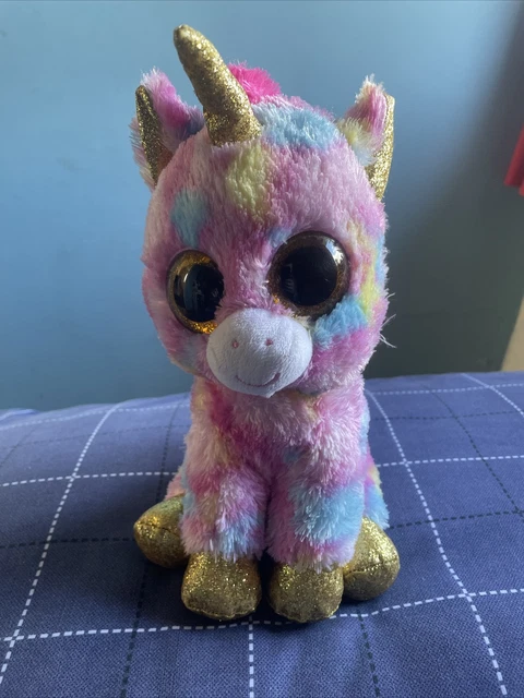 PELUCHE TY BEANIE BOOS - FANTASIA LICORNE ROSE AVEC TACHE LARGE 16
