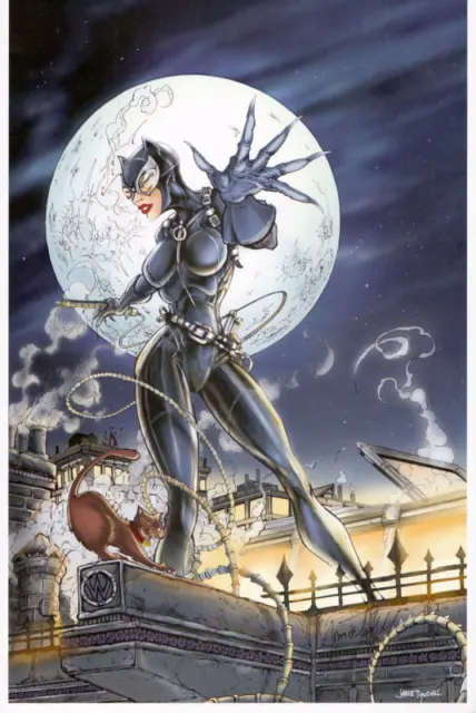 CATWOMAN in MOONLIGHT Print HAND SIGNED by Jamie Tyndall w COA