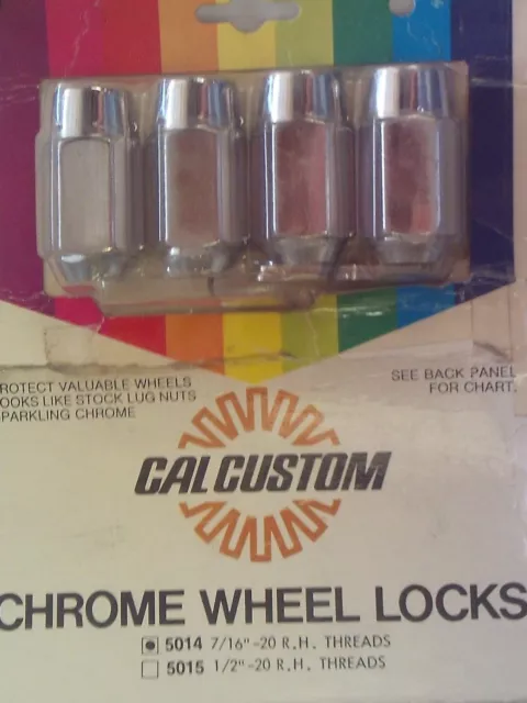 wheel locking lug nut set of 4 cal custom with key 7/16" x  20 right hand