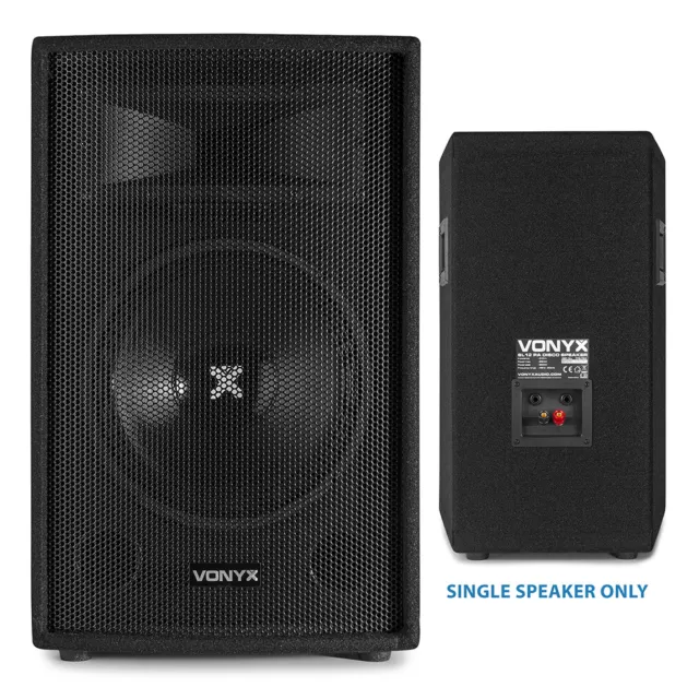 12" Inch 600W Passive Speaker Karaoke Party DJ Disco Home Audio Sound System