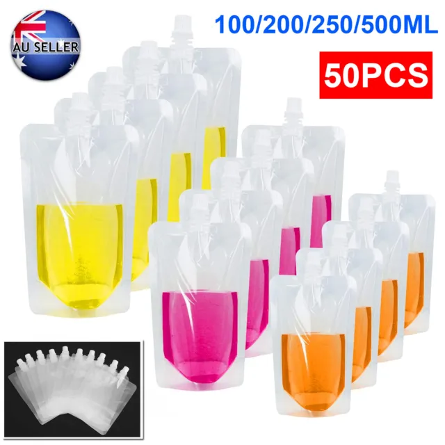 50PCS 100ml-500ml Plastic Stand-up Drink Bag Spout Pouch For Liquid Juice Milk