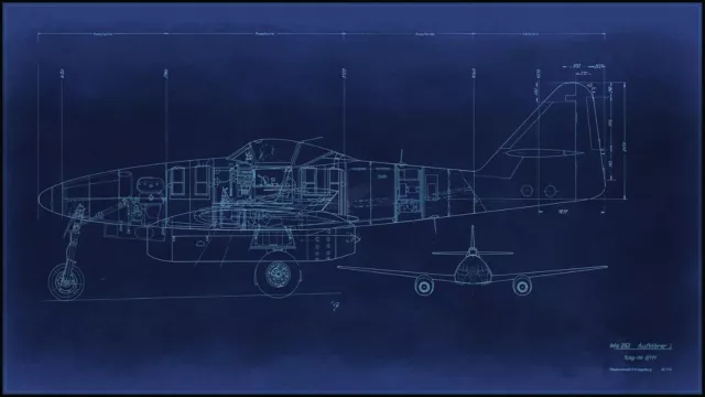 MESSERSCHMITT ME 262 Blueprint Plans original factory drawings WW2 1940 ...