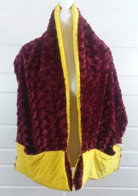 Chenille Magic Scarf Cotton Chenille Dot Purple and Yellow Football Scarf Soft