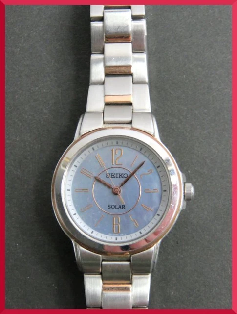 BISHIN SEIKO SOLAR SOLAR 3 Hand Genuine Belt V181 0AZ0 Women s Watch T848 Work