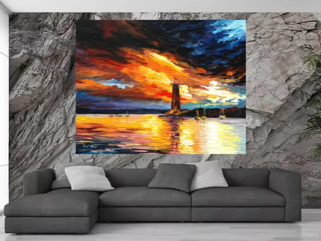 Leonid Afremov BEFORE A STORM Painting Canvas Wall Art Picture Print HOME STYLE