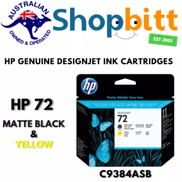 HP #72 C9384A Matt Black and Yellow Printhead