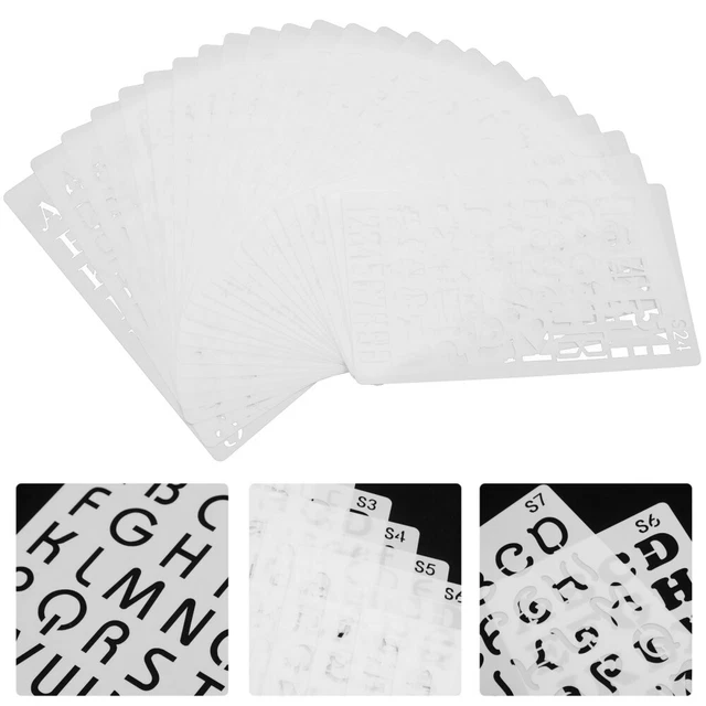 24 PCS PAINTING Alphanumeric Template Stencil Hollow Numbers ...
