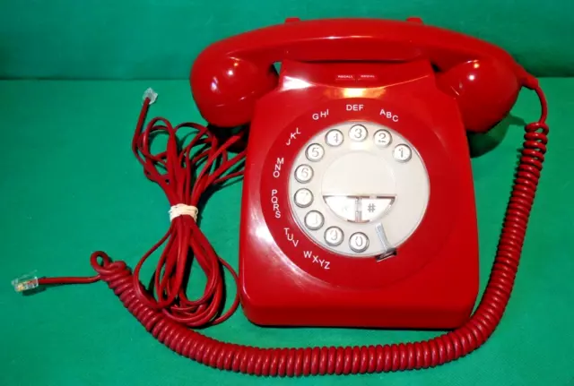 Geemarc Mayfair Red Push Button Home Phone Telephone In Vintage Retro GPO Style