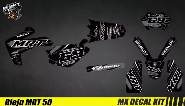 Kit Déco Moto pour / Mx Decal Kit for Rieju MRT MRT Pro - Grey Stripe