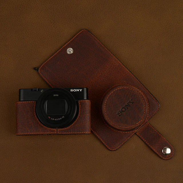 Handmade Real Leather Camera Cases Full Body Protect Fit For Sony RX100 RX100M2