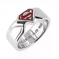 Superman Sterling Silver Signet Ring - Size Z