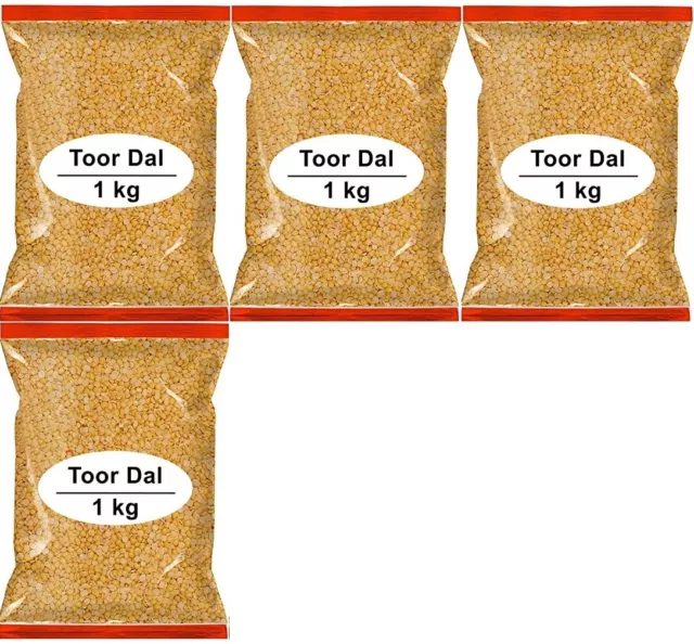 4kg - 4 Pack x 4: Toor Dal Lentils Arhar Dal Split Pigeon Peas - Premium Quality