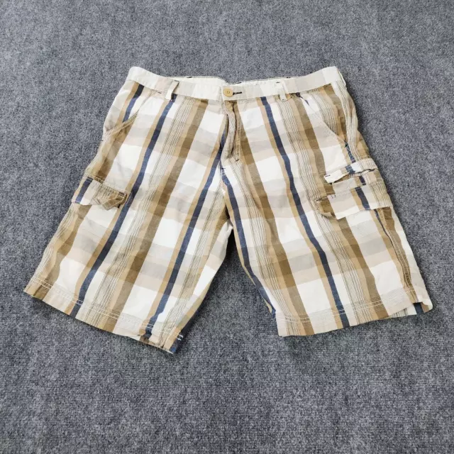 Levis Silver Tab Shorts Mens 38 Brown Plaid Cargo Preppy Baggy Y2K Outdoor