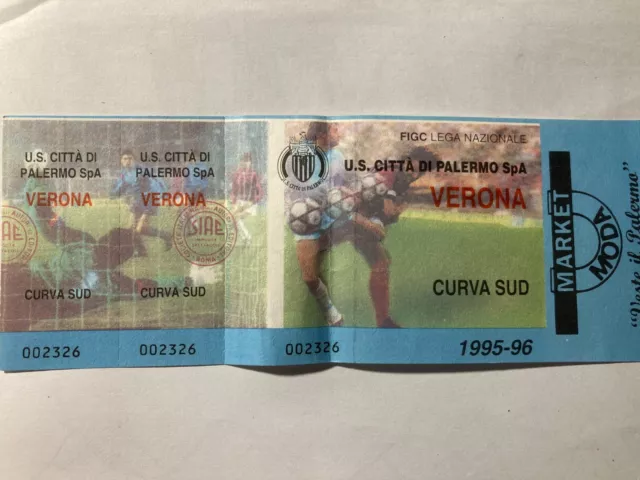 Biglietto Stadio Palermo Verona Campionato di calcio Serie B 1995-96