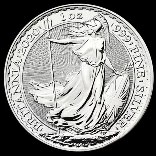 SILVER-1oz B/U 2020 Britannia Coin -Fine Solid Silver .999 % £2 -CGTax FREE.eut