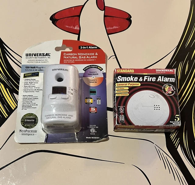 Universal Security Plug-In Carbon Monoxide Natural Gas Alarm MCND401 Smoke Alarm