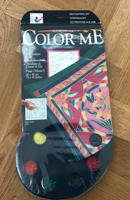 Arty's Color me kit de pintura de seda cubierta cojín NUEVO DE LOTE ANTIGUO