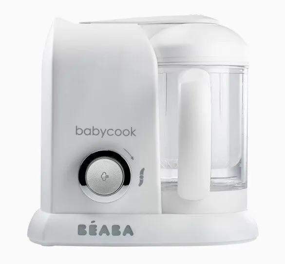 Fabricante de alimentos para bebés BEABA Babycook Solo 4 en 1, procesador, licuadora de cocina a vapor - blanca