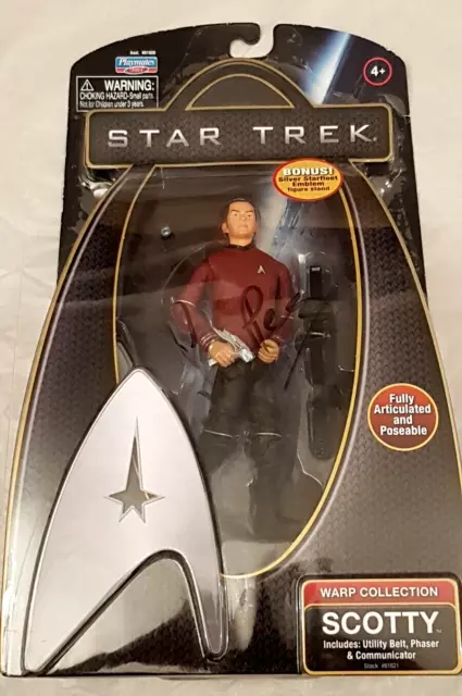 Star Trek, Simon Pegg, signed Scotty figure. Warp Collection. AFTAL COA