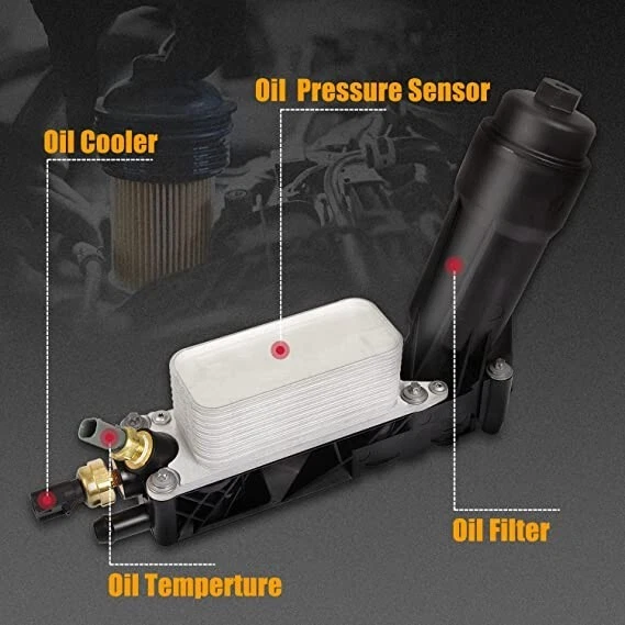 ENGINE OIL COOLER Oil Filter Housing and Cooler Assembly Replaces