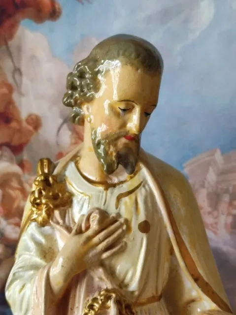 Statue Saint Joseph Et Enfant Jesus En Platre Yosef Statua Giuseppe Plaster 2