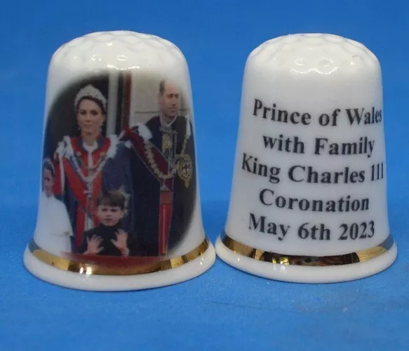 China Thimble - Prince William & Family at Coronation 6th May 2023 -  Dome Box