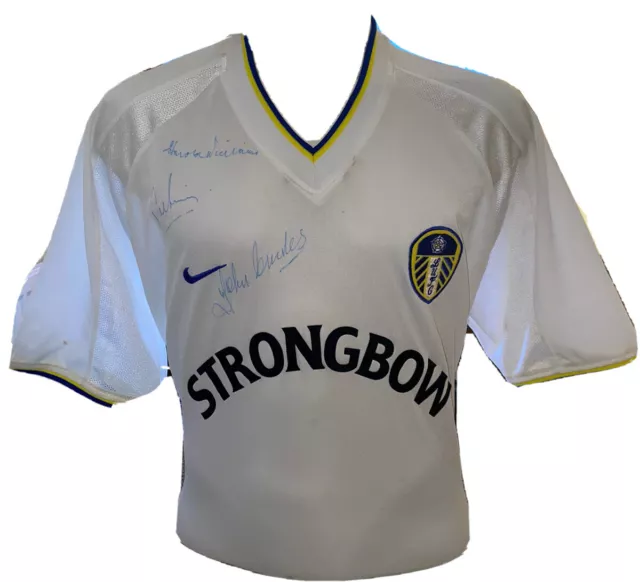 Signed Leeds United Retro Home Shirt Lorimer Charles Wilkinson