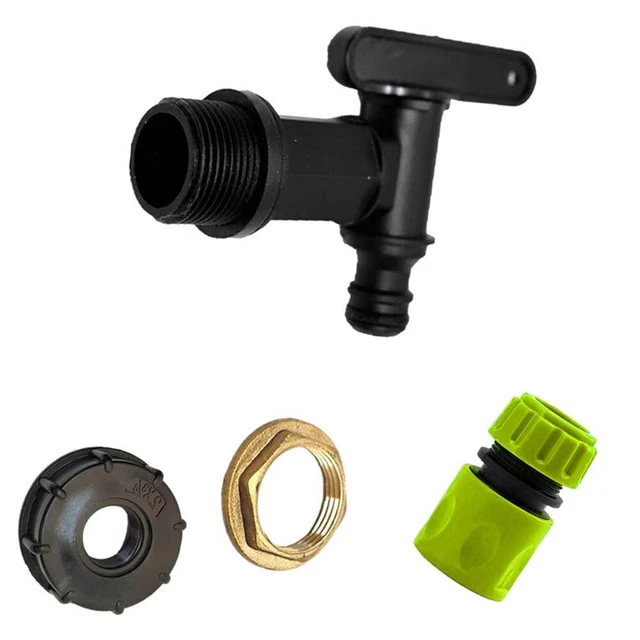 AFFIDABILE RUBINETTO VALVOLA acqua kit ricambio adattatore serbatoio IBC per 34 per giardino EUR