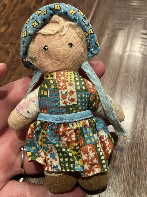 Vintage Holly Hobbie Knickerbocker 5” Rag Doll 1970s