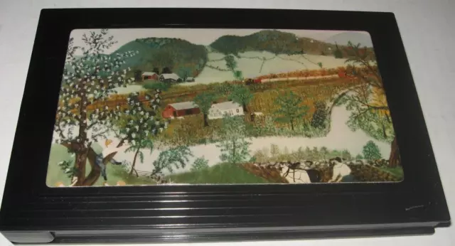 1955 Grandma Moses Art Print 1996 Notepad Holder w pencil "Hoosick River Summer"