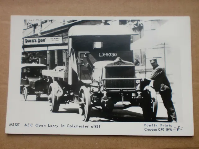 Colchester c.1921 AEC Open Lorry LX-9730 Vintage Pamlin Postcard M2127
