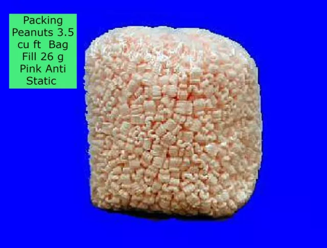 3.5 cu ft 1 Bag Pink Fill 26 Gal Packing Peanuts  Anti Static Popcorn