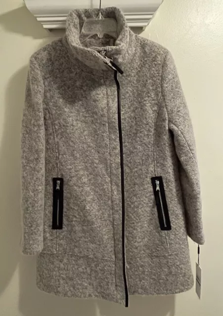 Calvin Klein Wool Blend Grey Pea Coat Size L
