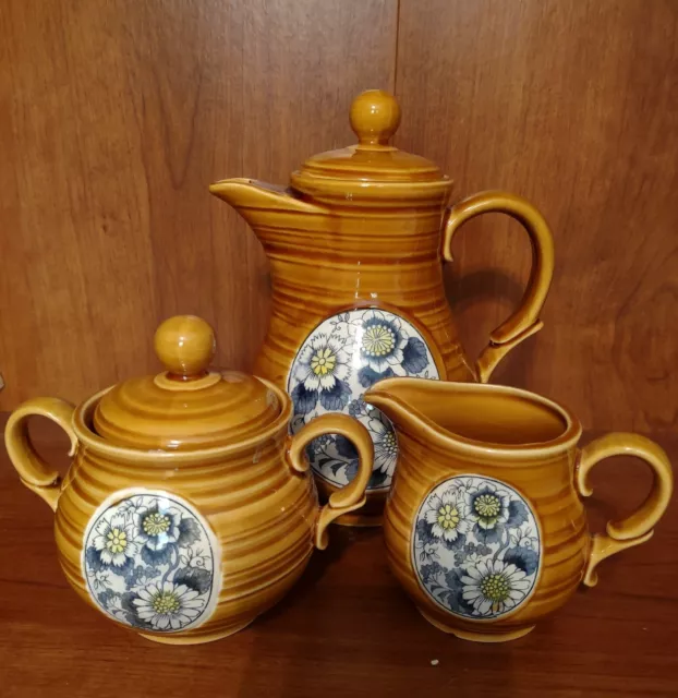 Mid Century Royal Sealy Teapot with Sugar Bowl and Creamer Japan