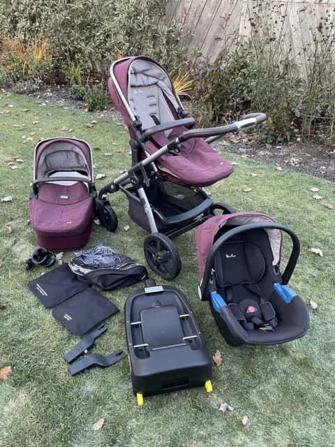 Silver Cross Wave  Pram & Pushchair complete travel system (isofix base incl)