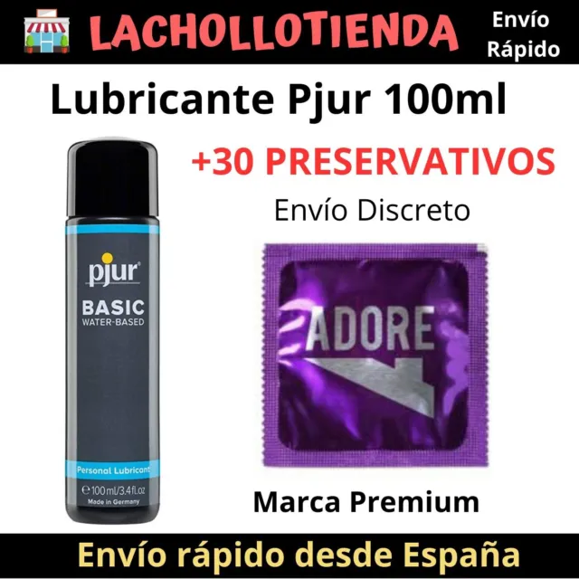 30 Preservativos Adore Latex 100% Natural + Lubricante Pjur 100ml