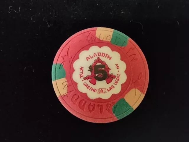 Aladdin Casino Las Vegas Nevada $5 Gaming Chip 1989 - #247