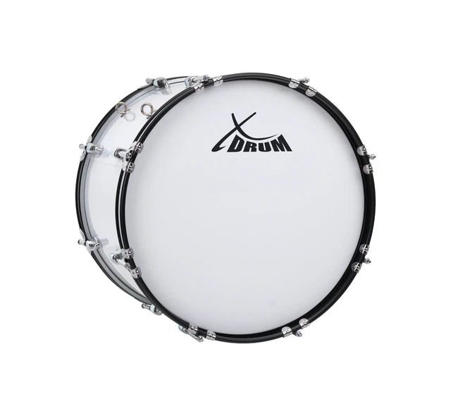XDrum Marsch-Basstrommel (Pauke) 26" X 12" Weiß - Inkl. Sticks Für Stadion & Fan-Gruppen