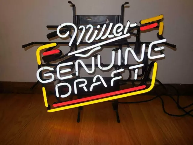 Neon Light Sign Lamp For Miller Genuine Draft Lite Beer 17"x14" Wall Decor Bar