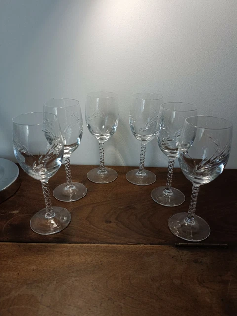 6 verres à digestif cristal d'Arques epi Fleury
