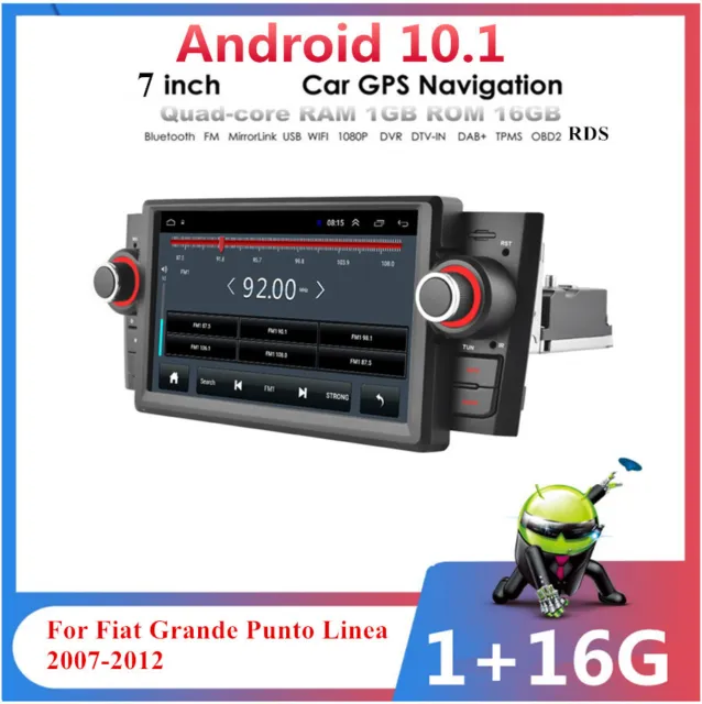 7''Android10.1 Quad-core 1/16GB Car Stereo Radio GPS For Fiat Grande Punto Linea
