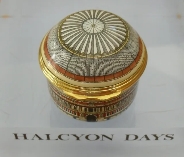 Halcyon Days "The Royal Albert Hall" Enamel Box - 1 5/8"(4.25cms)